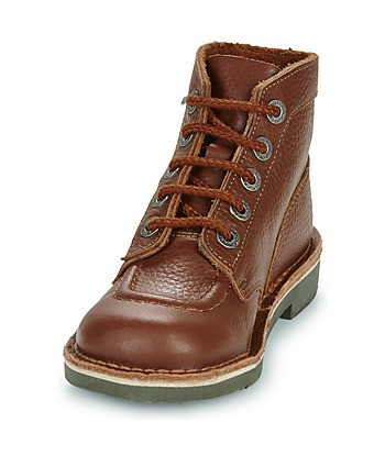 Boots enfant garcons Kickers KICK COL Marron