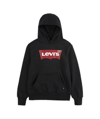 Sweat-shirt enfant garcons Levis BATWING SCREENPRINT HOODIE Noir