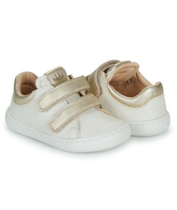 Baskets basses enfant filles Easy Peasy MY DUCKIE'S VELCRO Blanc