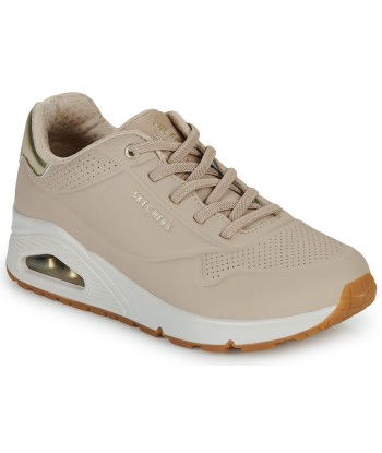 Baskets basses femmes Skechers UNO - SHIMMER AWAY Beige