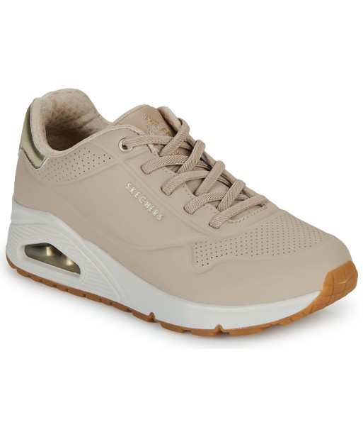 Baskets basses femmes Skechers UNO - SHIMMER AWAY Beige