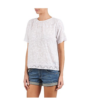 T-shirt femmes Manoush COTONNADE SMOCKEE Blanc