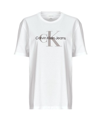 T-shirt femmes Calvin Klein Jeans SS HERO MONOLOGO TEE 30S Blanc