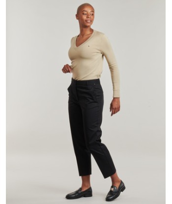 Chinots femmes Tommy Hilfiger CO SLIM STRAIGHT CHINO Noir