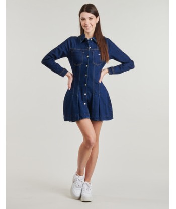 Robe courte femmes Tommy Jeans DENIM PLEATED TRUCKER DRESS Marine