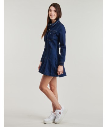 Robe courte femmes Tommy Jeans DENIM PLEATED TRUCKER DRESS Marine