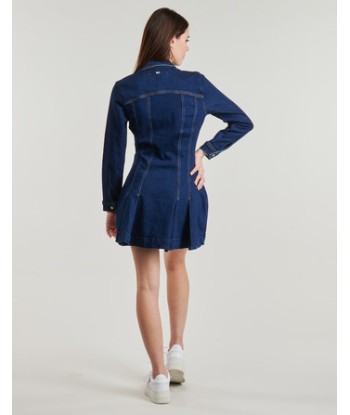 Robe courte femmes Tommy Jeans DENIM PLEATED TRUCKER DRESS Marine