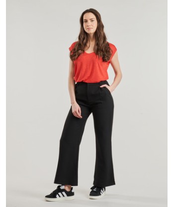 T-shirt femmes Pieces PCBILLO TEE LUREX STRIPES Rouge