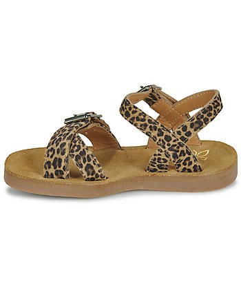 Sandales enfant filles Pom d'Api PLAGE-AIR CROSSY Marron