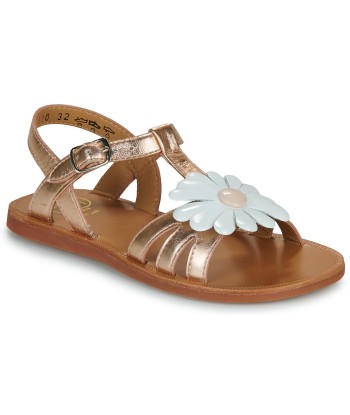 Sandales enfant filles Pom d'Api PLAGETTE BIG FLO Doré