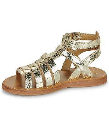 Sandales enfant filles Pom d'Api PLAGETTE GLADIATOR Doré