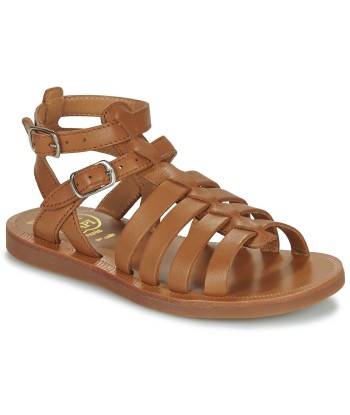 Sandales enfant filles Pom d'Api PLAGETTE GLADIATOR Marron