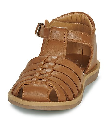 Sandales enfant filles Pom d'Api POPPY PITTI Marron