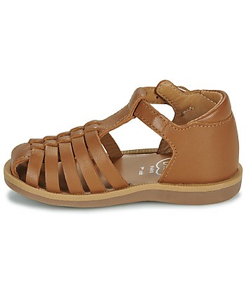 Sandales enfant filles Pom d'Api POPPY PITTI Marron