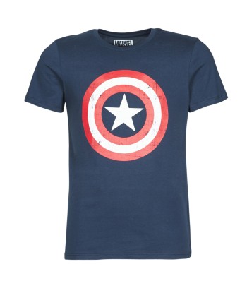 T-shirt hommes Yurban MARVEL CAPTAIN AMERICA LOGO Bleu