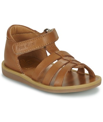 Sandales enfant filles Pom d'Api POPPY STRAP Marron
