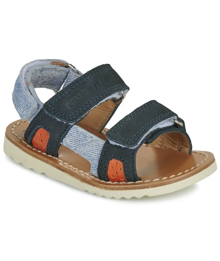 Sandales enfant garcons Pom d'Api WAFF TREK Bleu
