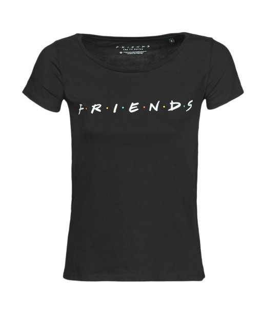 T-shirt femmes Yurban FRIENDS LOGO Noir