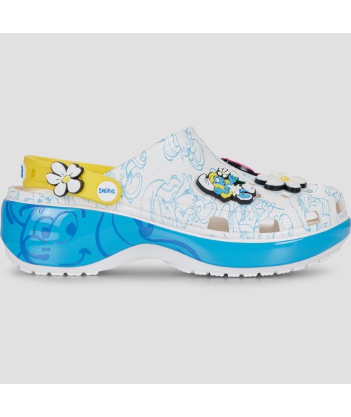 Sabots femmes Crocs Smurfs Platform Clog Blanc