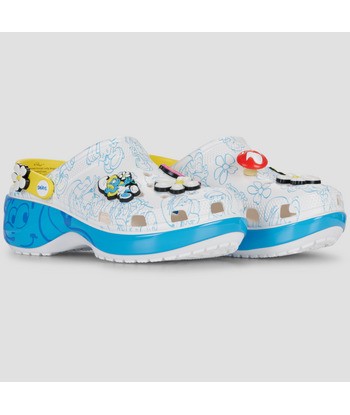 Sabots femmes Crocs Smurfs Platform Clog Blanc