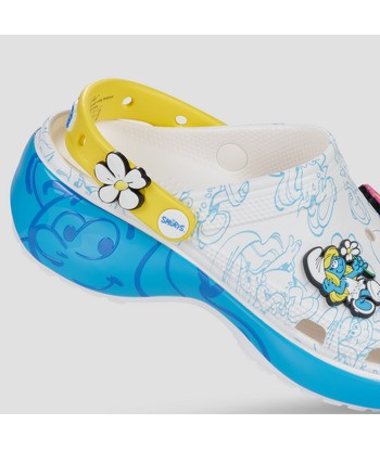 Sabots femmes Crocs Smurfs Platform Clog Blanc