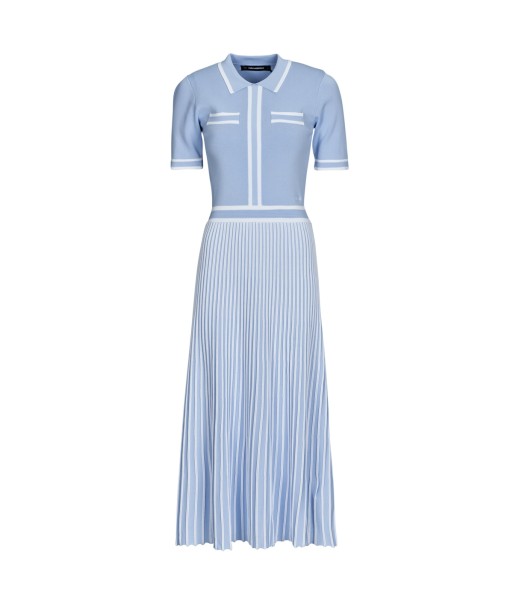 Robe femmes Karl Lagerfeld PLEATED KNIT DRESS Bleu