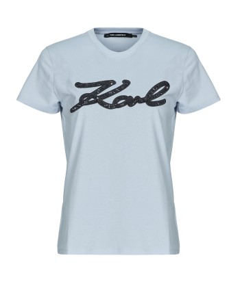 T-shirt femmes Karl Lagerfeld BOUCLE KARL SIGNATURE T-SHIRT Bleu