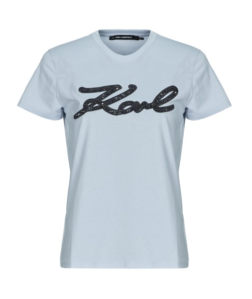 T-shirt femmes Karl Lagerfeld BOUCLE KARL SIGNATURE T-SHIRT Bleu