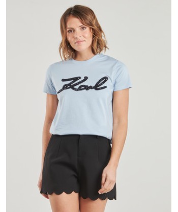 T-shirt femmes Karl Lagerfeld BOUCLE KARL SIGNATURE T-SHIRT Bleu
