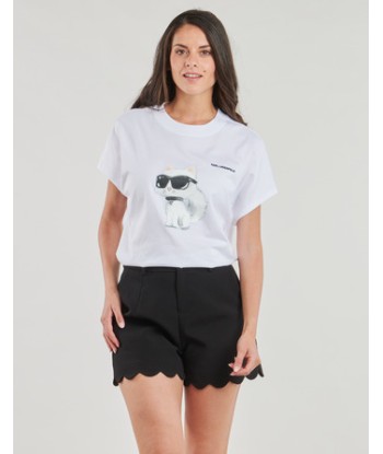 T-shirt femmes Karl Lagerfeld IKON AQUARELLE C LOOSE T-SHIRT Blanc