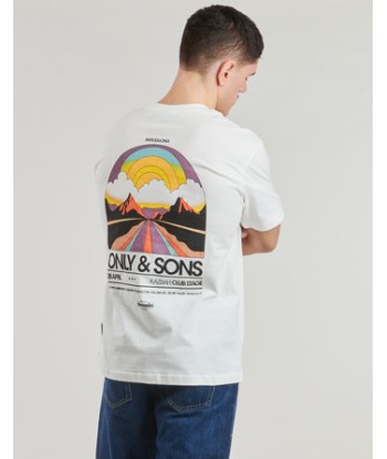T-shirt hommes Only & Sons  ONSKASBAH Blanc