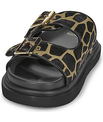 Mules femmes Exé Shoes HS53023-ZEBRA-BEIGE Noir