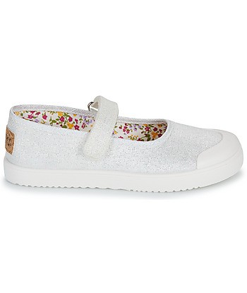 Ballerines enfant filles Pablosky BASIC CANVAS Blanc