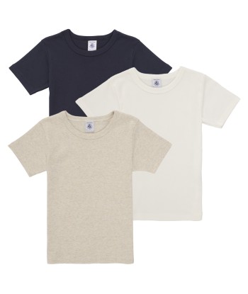 T-shirt enfant garcons Petit Bateau 3 TEE SHIRTS MC Multicolore