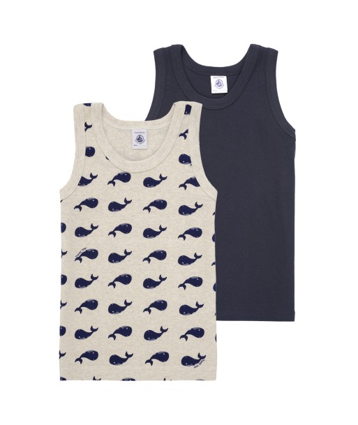 Debardeur enfant garcons Petit Bateau 2 DEBARDEURS Marine