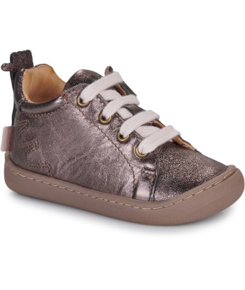 Baskets montantes enfant garcons Easy Peasy MY DODU LACET Marron