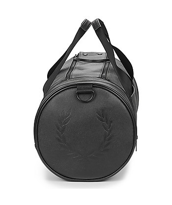 Sac de sport femmes Fred Perry SCOTCHGRAIN LEATHER BARREL BAG Noir
