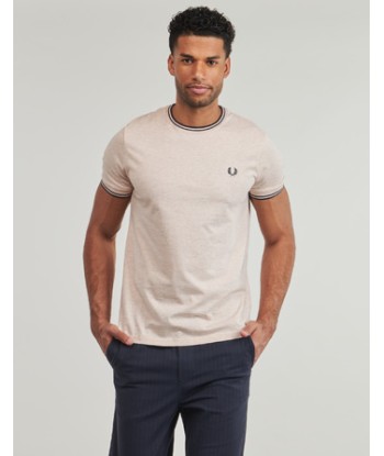 T-shirt hommes Fred Perry TWIN TIPPED T-SHIRT Beige