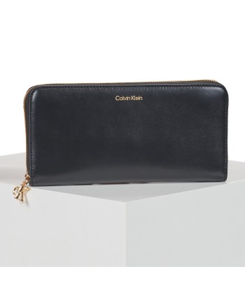 Portefeuille femmes Calvin Klein Jeans CK PULLER LARGE ZIP AROUND Noir