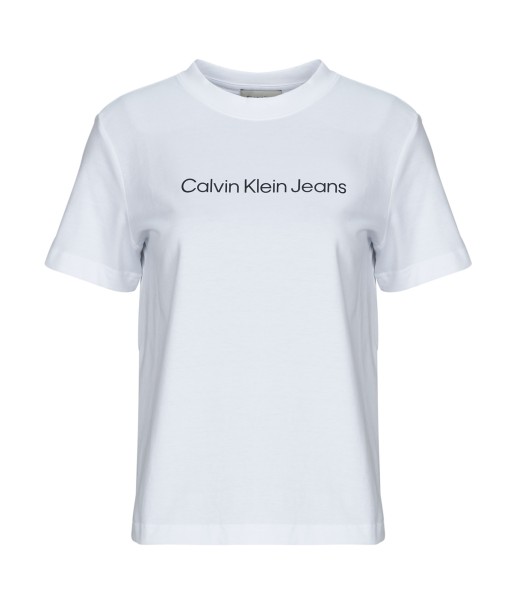 T-shirt femmes Calvin Klein Jeans A- INST. LOGO CLASSIC TEE SS Blanc