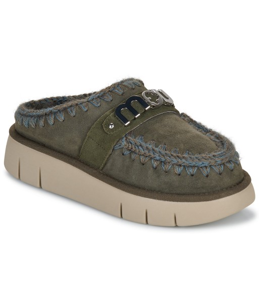 Mules femmes Mou BOUNCE CLOG METAL LOGO Kaki