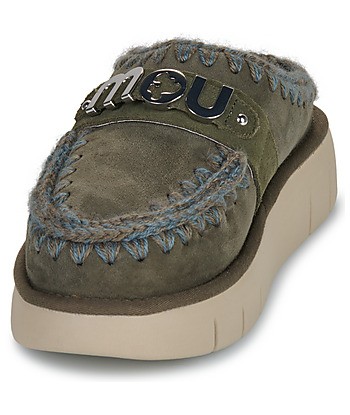 Mules femmes Mou BOUNCE CLOG METAL LOGO Kaki