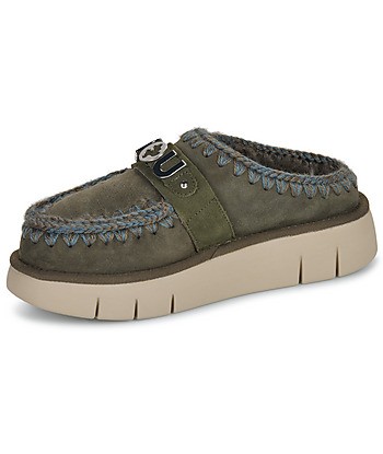 Mules femmes Mou BOUNCE CLOG METAL LOGO Kaki