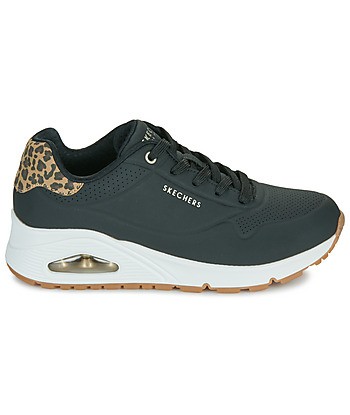 Baskets basses femmes Skechers UNO JUNGLE NITE Noir