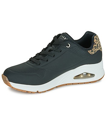 Baskets basses femmes Skechers UNO JUNGLE NITE Noir