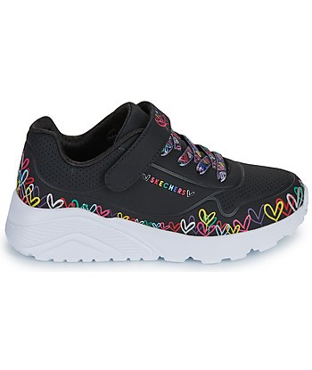 Baskets basses enfant filles Skechers UNO LITE Noir