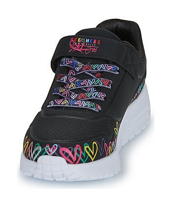 Baskets basses enfant filles Skechers UNO LITE Noir