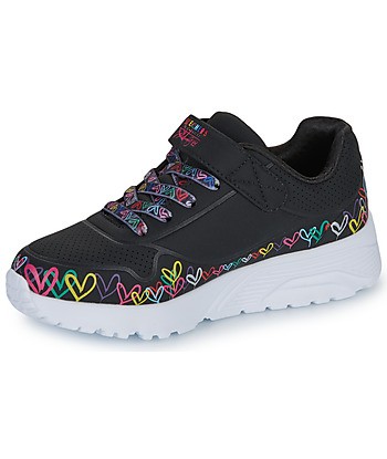 Baskets basses enfant filles Skechers UNO LITE Noir