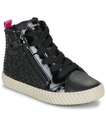 Baskets montantes enfant filles Geox J MIRROLESS GIRL Noir
