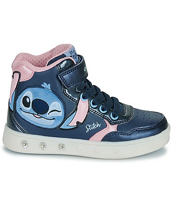 Baskets montantes enfant filles Geox J SKYLIN GIRL STITCH Bleu